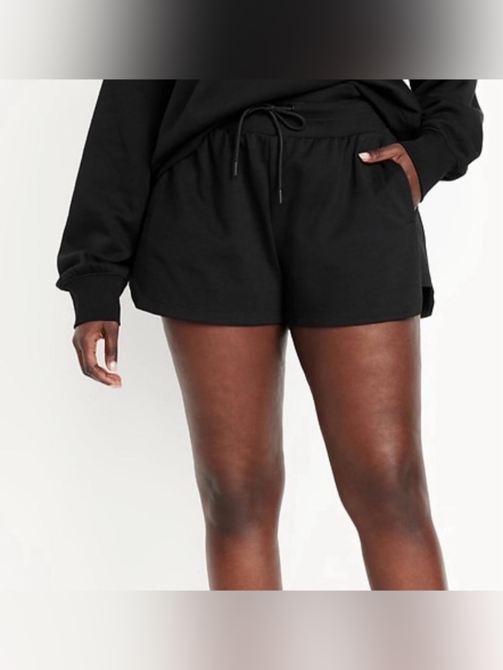 Old Navy Active Ultra High Rise Dynamic Fleece Black Shorts